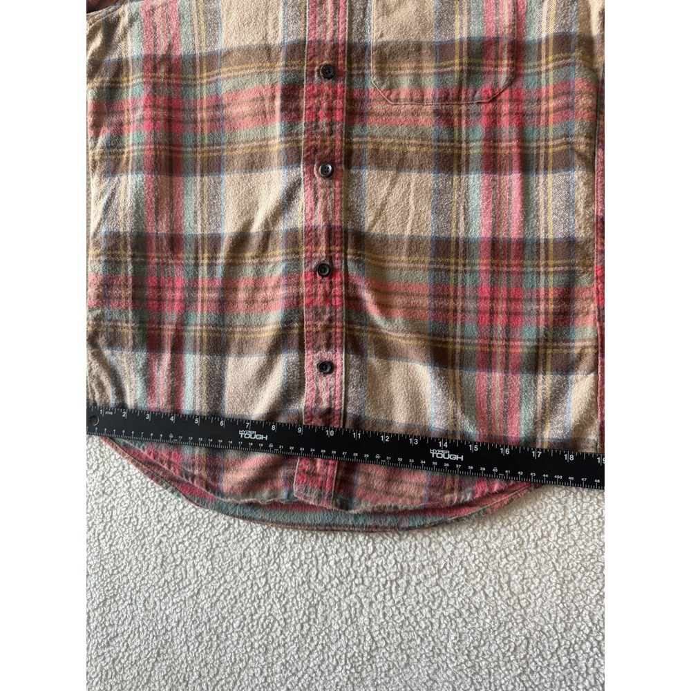 LL Bean Flannel Shirt Men Small Slightly Fitted Plaid Button Down Cotton - Picture 6 of 6